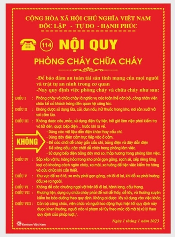 Bộ nội quy tiêu lệnh 4 mảnh Kentom