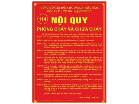 Biển nội quy phòng cháy chữa cháy