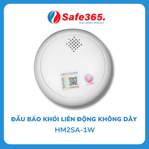 Đầu Báo Cháy Khói Tự Động Không Dây SafeFire HM2SA-1W Có Kiểm Định