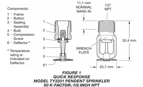 Đầu phun Spinkler Tyco TY 3201