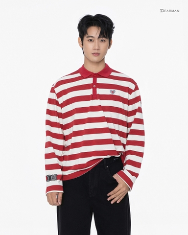 MANSION POLO- RED STRIPES