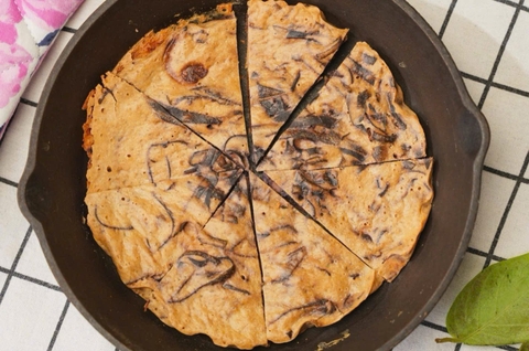 TRỨNG RÁN LÁ MƠ THUẦN CHAY