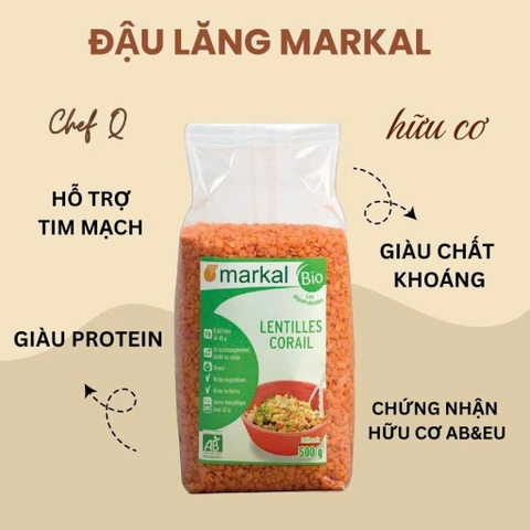 Đậu Lăng Đỏ Hữu Cơ Markal 500g – Ngon, Mềm, Giàu Đạm Thực Vật