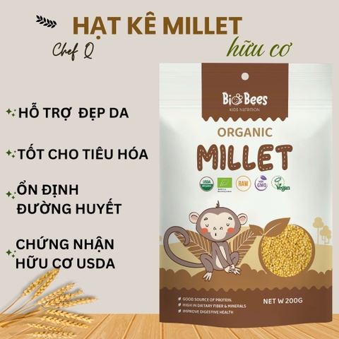 Hạt Kê Bio Bees Millet 200g – Nấu Cháo, Làm Bột Ăn Dặm, Hỗ Trợ Tiêu Hóa Tốt