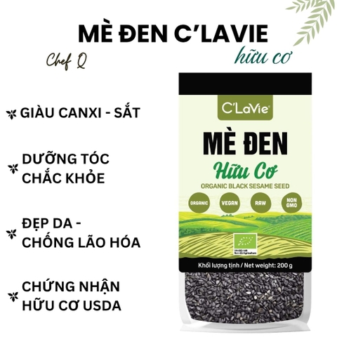 Mè Đen (Vừng Đen) C’Lavie Hữu Cơ 200gr – Dinh Dưỡng, Làm Đẹp Da Tóc