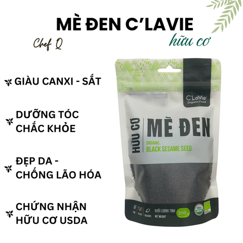 Mè Đen (Vừng Đen) C’Lavie Hữu Cơ 200gr – Dinh Dưỡng, Làm Đẹp Da Tóc