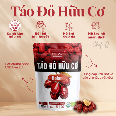 Táo đỏ hữu cơ 100% - Chứng nhận hữu cơ USDA, EU
