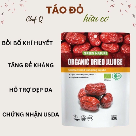 Táo Đỏ Ruoqiang Hữu Cơ 500gr - Chứng nhận hữu cơ USDA
