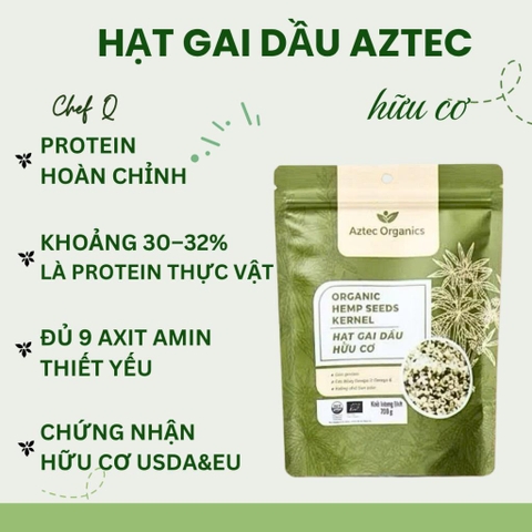 HẠT HEMP (HẠT GAI) HỮU CƠ AZTEC – NGUỒN PROTEIN THỰC VẬT CHẤT LƯỢNG CAO