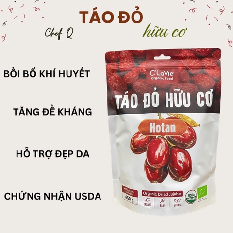 Táo đỏ hữu cơ 100% - Chứng nhận hữu cơ USDA, EU