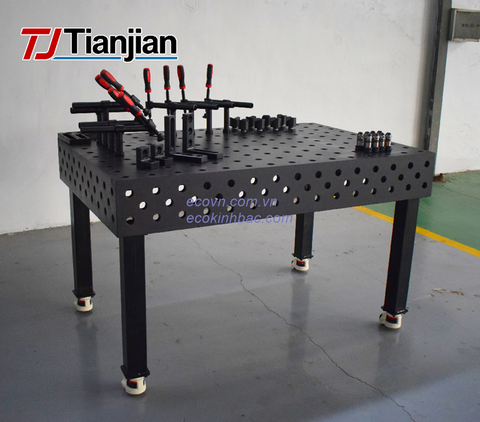 Bàn Gá Hàn Thép 3D D16 1000×1000mm Dùng Trong Cơ Khí Chính Xác