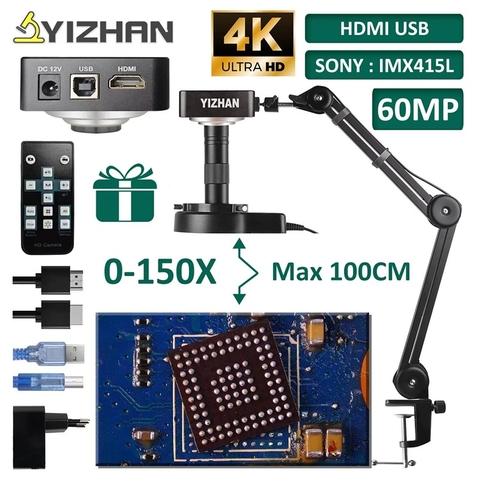 Kính hiển vi điện tử YIZHAN 60MP 4K USB 150X
