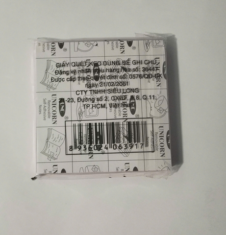 Giấy note Stick On UNC 3x3 – Giấy ghi chú vuông 7.6x7.6cm, dán tiện lợi, màu đẹp, học sinh văn phòng