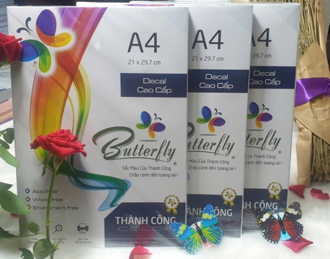 Decal Đế Xanh, Decal Đế Vàng Khổ A4 ĐL 170gsm Xấp/100 tờ – Giấy decal in tem nhãn chất lượng