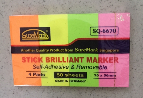 Giấy note 4 màu Suremark SQ 6670