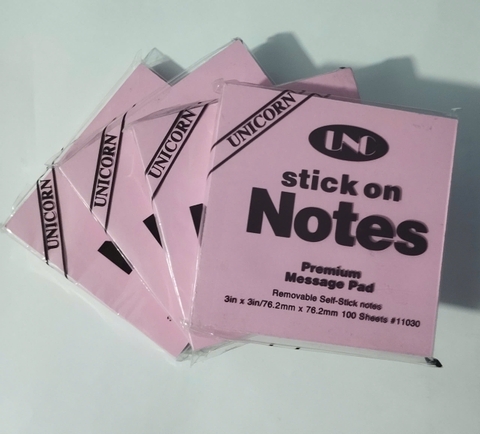 Giấy note Stick On UNC 3x3 – Giấy ghi chú vuông 7.6x7.6cm, dán tiện lợi, màu đẹp, học sinh văn phòng