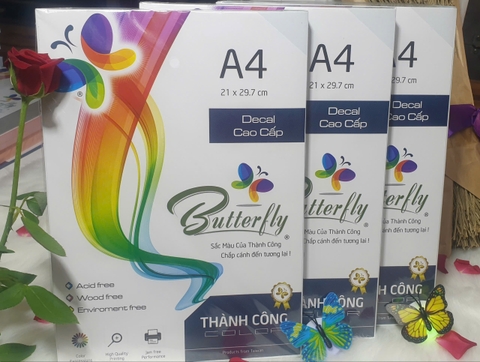 Decal Đế Xanh, Decal Đế Vàng Khổ A4 ĐL 170gsm Xấp/100 tờ – Giấy decal in tem nhãn chất lượng