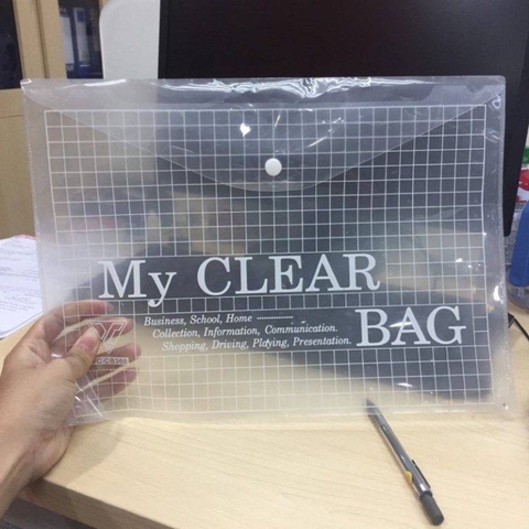 Bìa 1 nút My Clear A4 VC Xấp/12 cái (T/1.200)