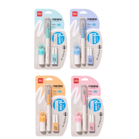 Bút Máy Xóa Được Học Sinh Deli Kèm Ống Mực Xanh Cao Cấp Cố Định Cách Cầm Nắm