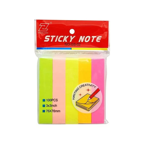 Giấy ghi chú Sticky Note GS-02 – Giấy note dán tiện lợi, màu đẹp, dễ bóc, học sinh văn phòng