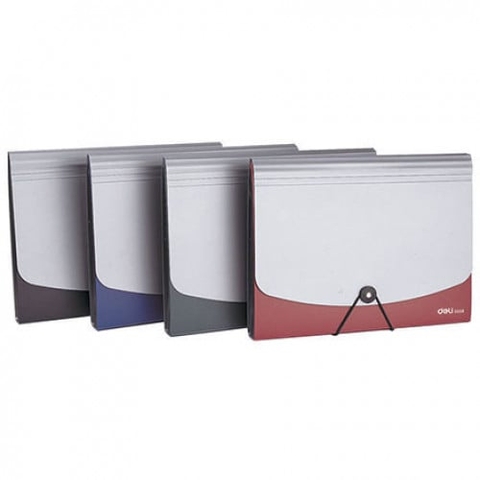 Cặp tài liệu nút bóng 5558 - Bìa 12 ngăn Deli