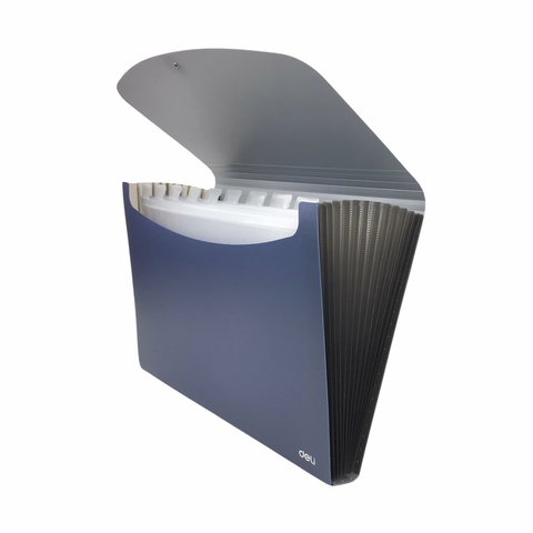 Cặp tài liệu nút bóng 5558 - Bìa 12 ngăn Deli