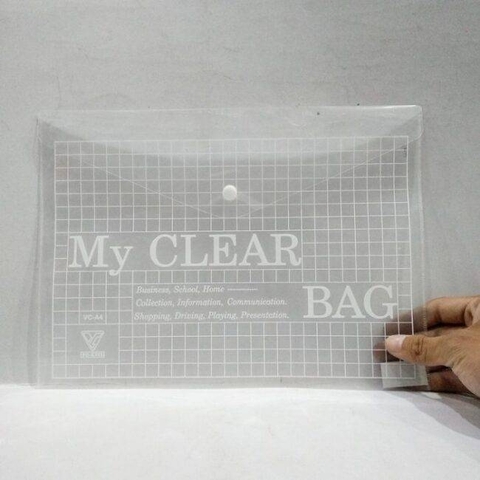 Bìa 1 nút My Clear A4 VC Xấp/12 cái (T/1.200)