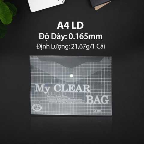 Bìa 1 Nút My Clear A4 LD NB – Xấp 12 Cái (T/840)