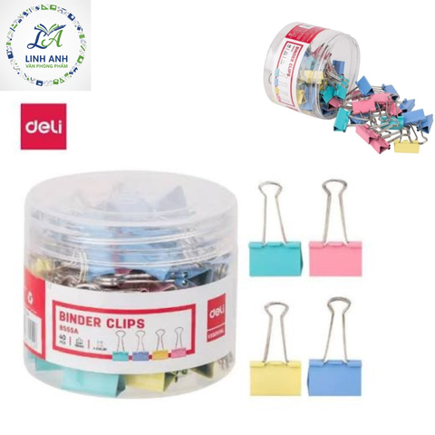 Kẹp bướm màu 19mm 8555A Deli