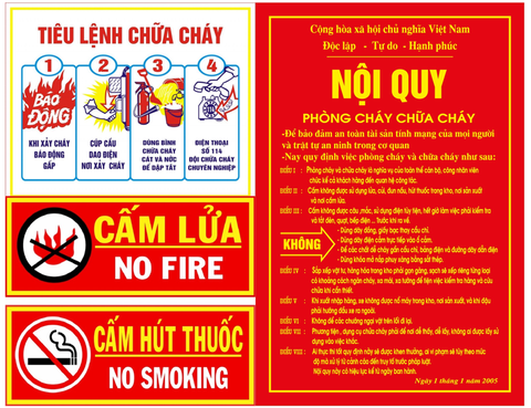 Nội quy chữa cháy/tiêu lệnh chữa cháy( thép)