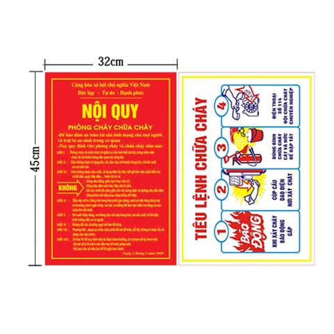 Nội quy chữa cháy/tiêu lệnh chữa cháy( thép)