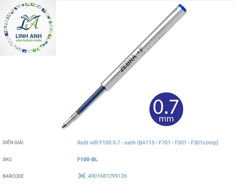Ruột viết F301 xanh CH (H/12)
