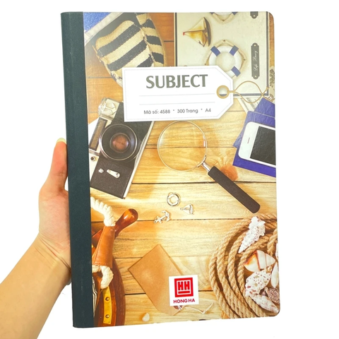 Sổ Bìa Bồi A4 Kẻ Ngang 300 Trang 58gsm Subiect - Hồng Hà 4588