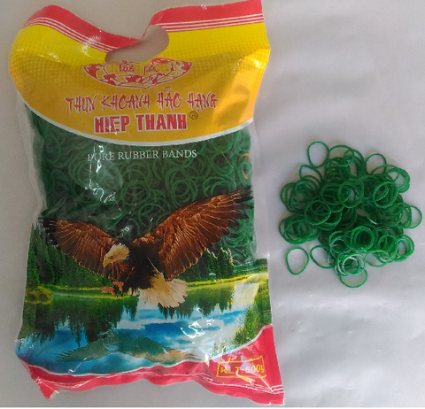 Dây thun khoanh (A) - vòng lớn - nhỏ con ó (Xanh)