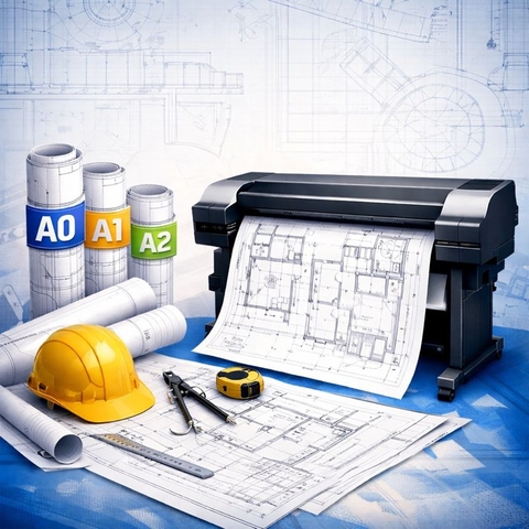 In bản vẽ A0 - A2