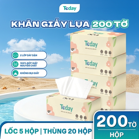 [Hộp 200 Tờ] Khăn Giấy Lụa TODAY 2 Lớp