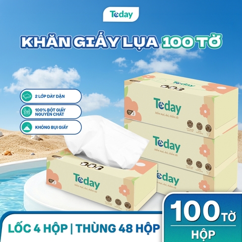 [Hộp 100 Tờ] Khăn Giấy Lụa TODAY 2 Lớp