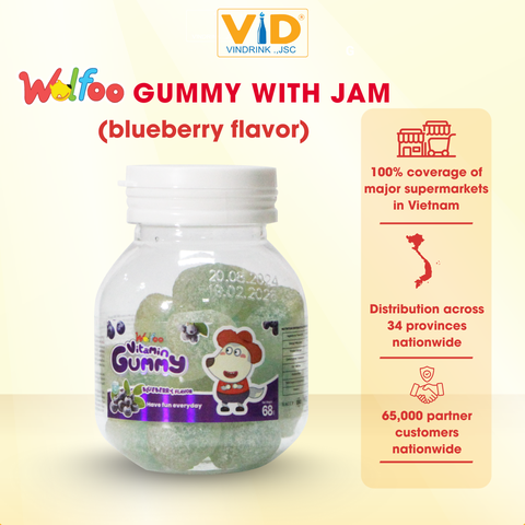 WOLFOO GUMMY WITH JAM FRUIT FLAVOUR 68G