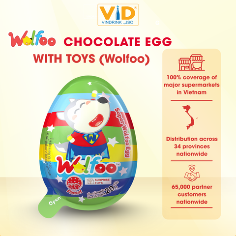 WOLFOO CHOCOLATE EGG WITH TOYS 20G
