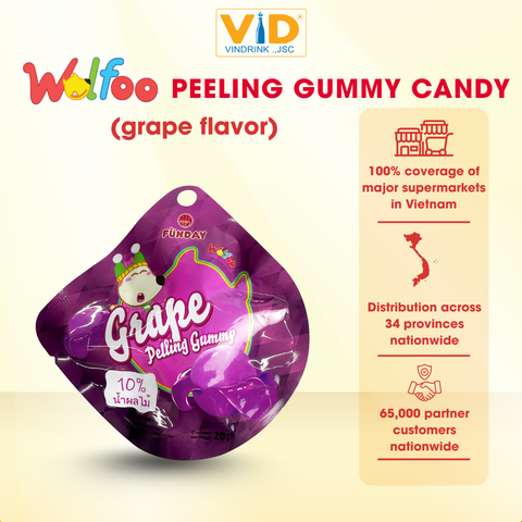 Wolfoo Fruit-Flavored Peeling Gummy Candy 20g