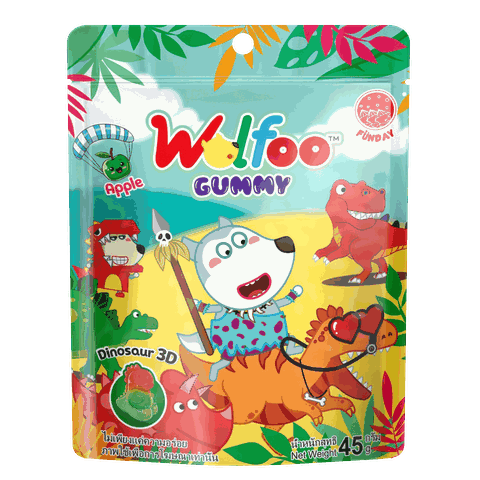 WOLFOO 3D JAM FILLED DINOSAUR GUMMY (Apple Flavor)