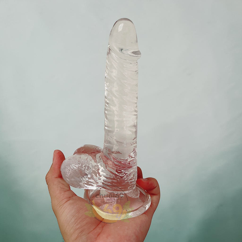 Dương Vật Giả Trong Suốt Suông Đẹp Dẻo Dai (Silicone Pha Lê Cao Cấp & Kháng Nước)