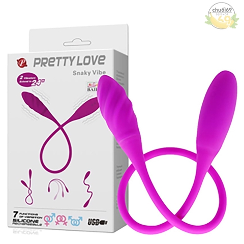 Trứng Rung Pretty Love Snaky Vibe 2 Đầu 7 Chế Độ Rung Dùng Sạc