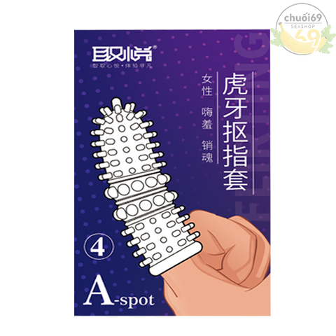 Bao Cao Su Ngón Tay Aichao A-Spot 4 Có Gai Lớn Toàn Thân Kèm Hạt Nổi