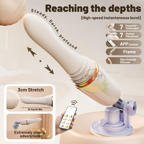 Máy Đẩy Dildo Cao Cấp Confidant - Điều Khiển Qua App, Rung & Thụt 4 trong 1