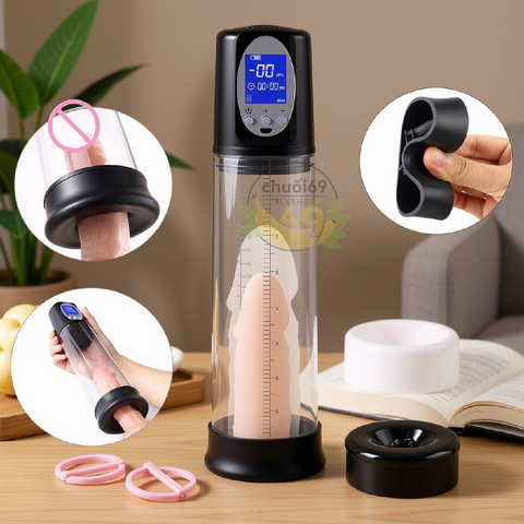 Máy Tập Dương Vật Tự Động Có Màn Hình LCD - Tăng Kích Thước Đột Phá