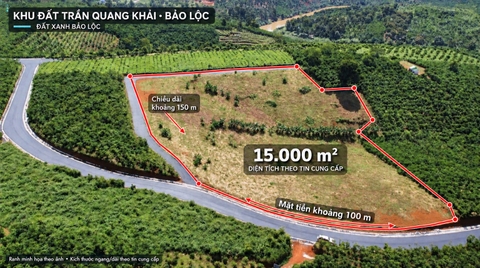 Bán nguyên khu đất 15.000m² Trần Quang Khải, Bảo Lộc – mặt tiền khoảng 100m