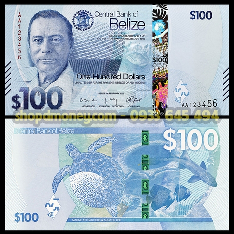 100 dollars Belize 2005