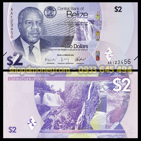 2 dollars Belize 2025