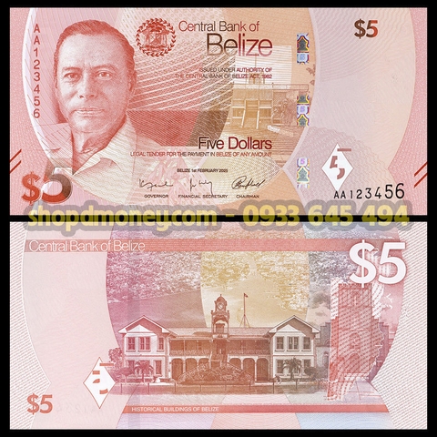 5 dollars Belize 2025